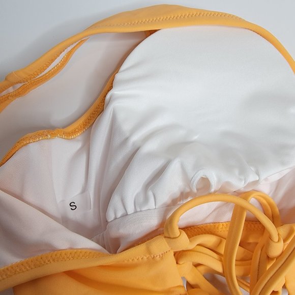 CUPSHE Women's Bikini Swimsuit Front Cross Lace Up Twos size S NWT - Picture 5 of 12